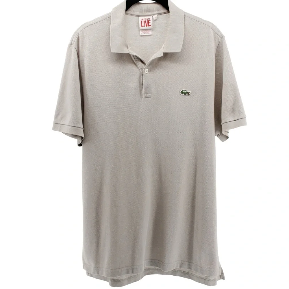 Lacoste‎ L!ve Grey Polo Capsule Tennis Golf Athletic Pickleball 100% Cotton M